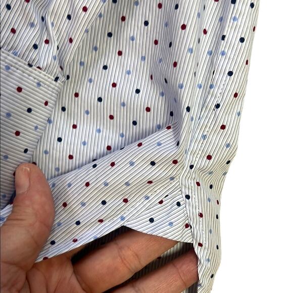 Celine Light Blue Polka Dot Button Down Shirt - Picture 12 of 13